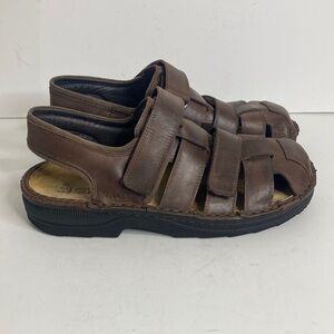 Naot Fisherman Sandals Womens 41 10 Brown Leather Woven Strap Dad Shoes